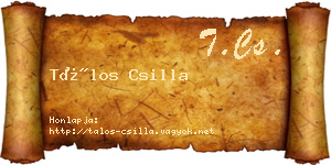 Tálos Csilla névjegykártya