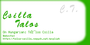 csilla talos business card